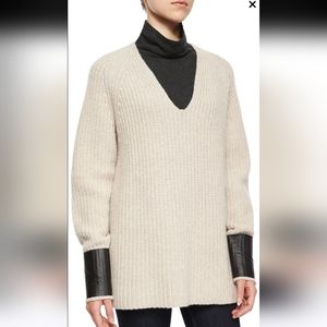 Rag & bone/JEAN Bonnie V-Neck Ribbed Sweater, Oatmeal Sz XS